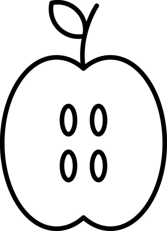 icono de línea de manzana vector