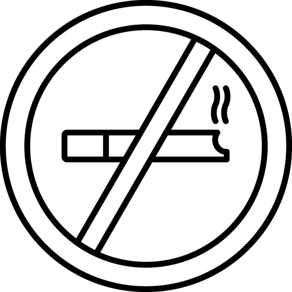 No Smoking Line Icon vector