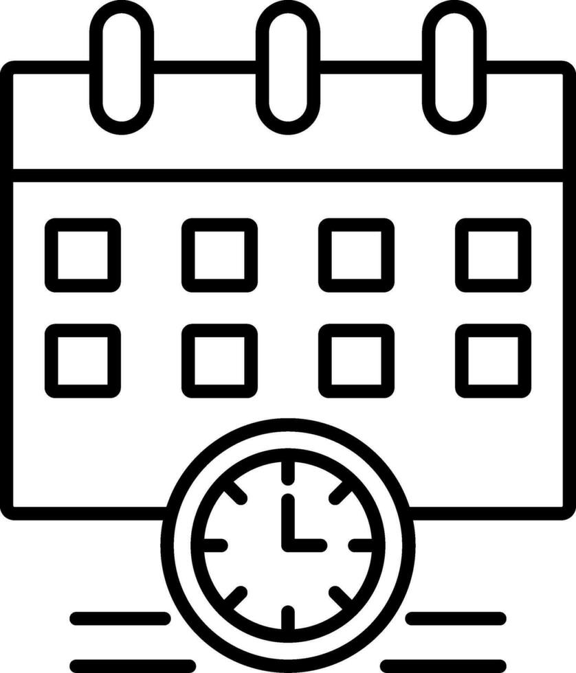 icono de línea de horario vector