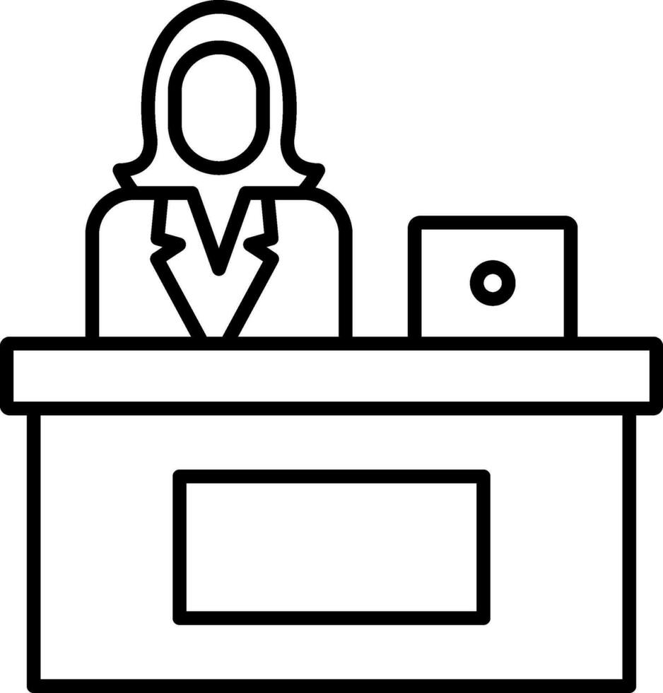 Secretary Line Icon vector