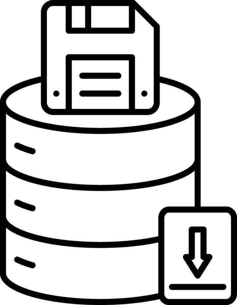 Save Data Line Icon vector