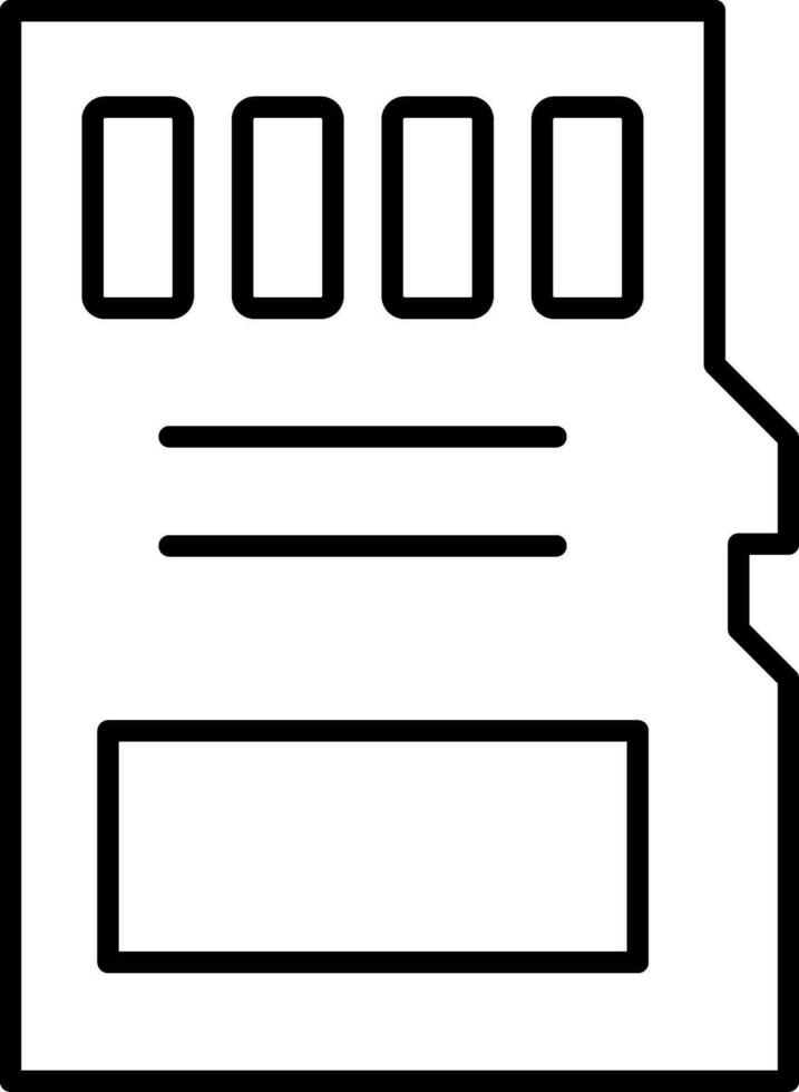 Sd Card Line Icon vector