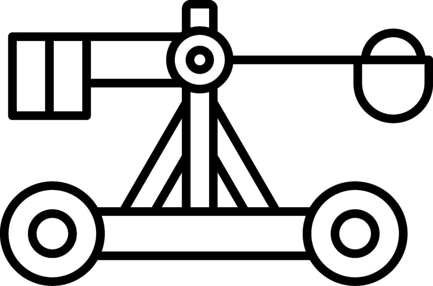 icono de línea de catapulta vector