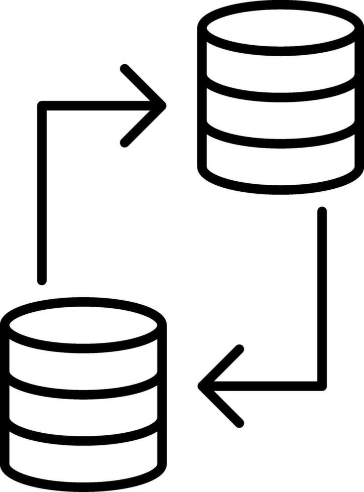 icono de línea de transferencia de datos vector