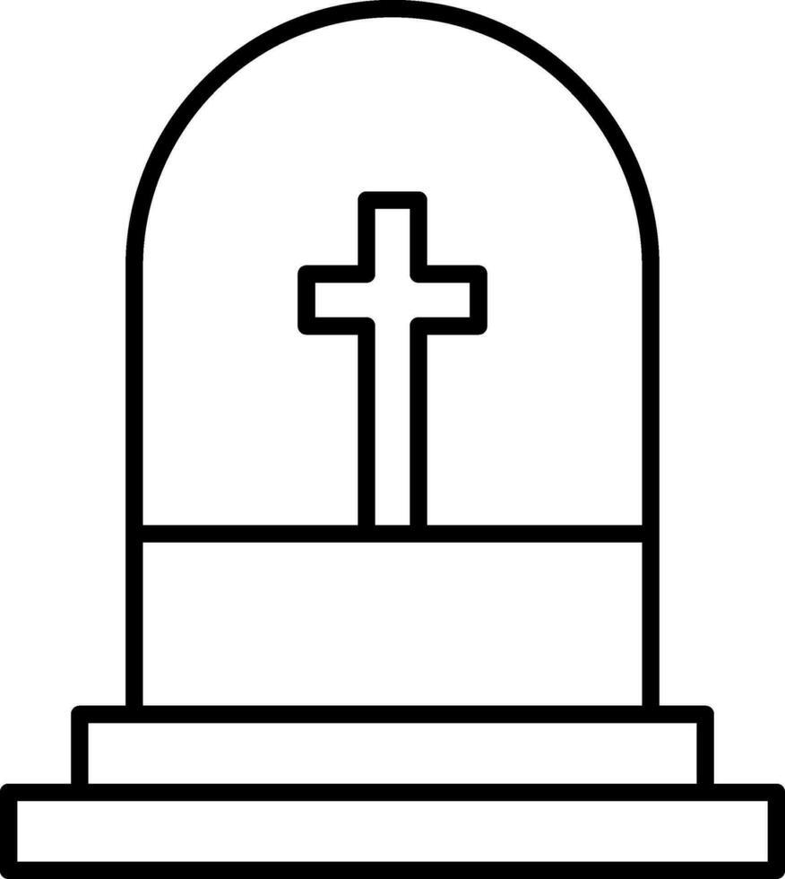 Grave Line Icon vector