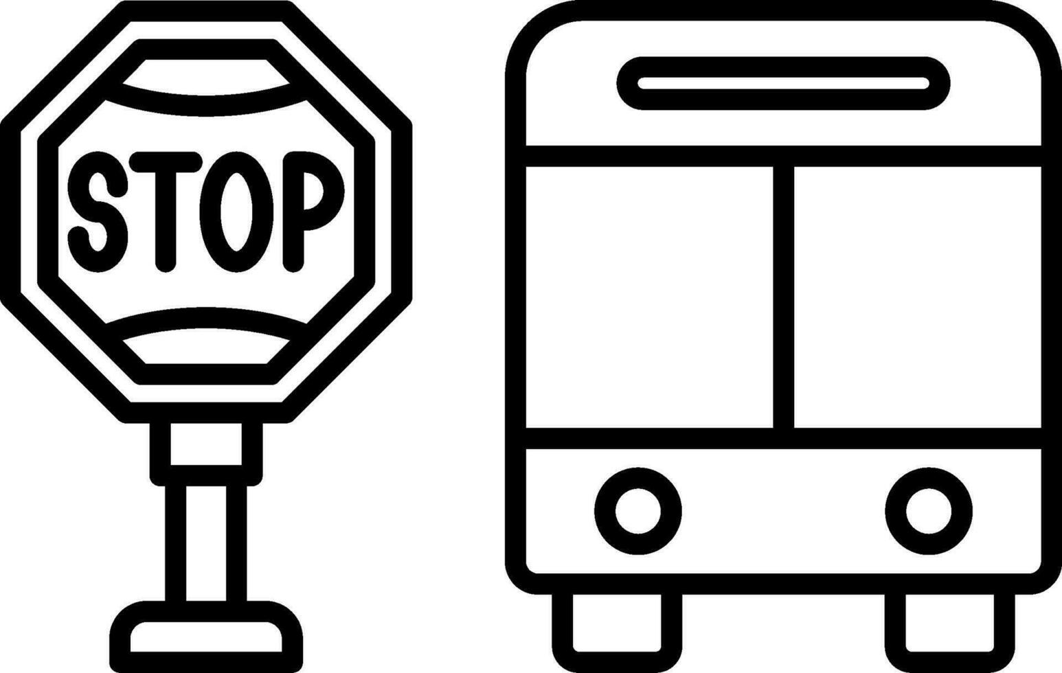 Bus Stop Line Icon vector