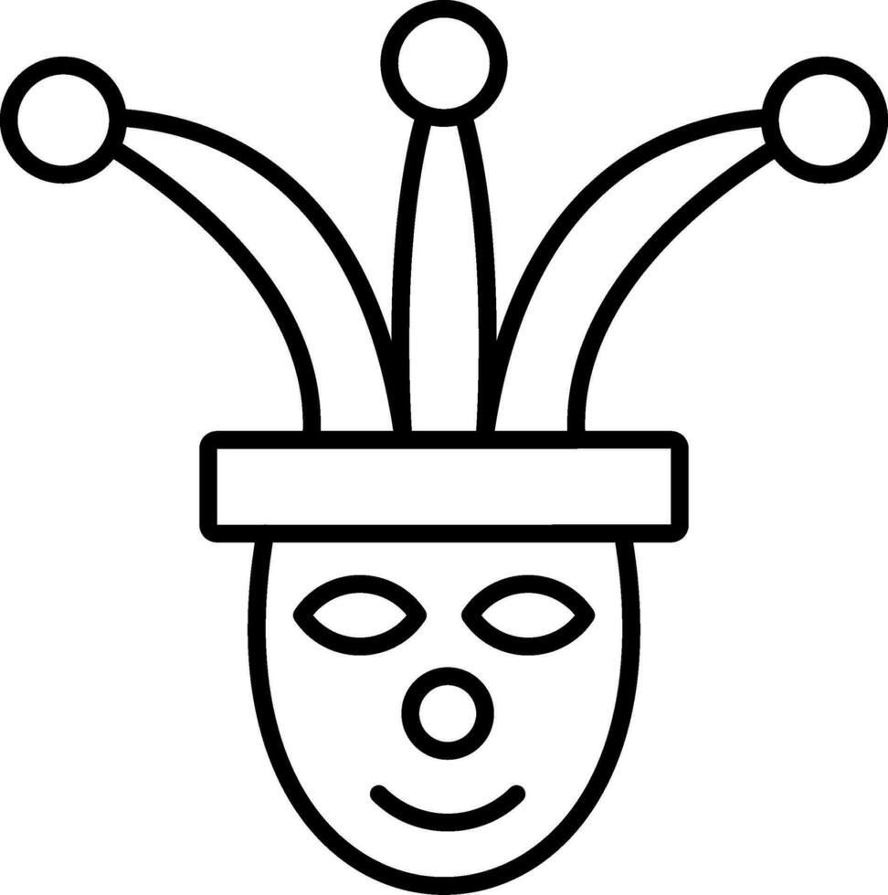 Jester Line Icon vector