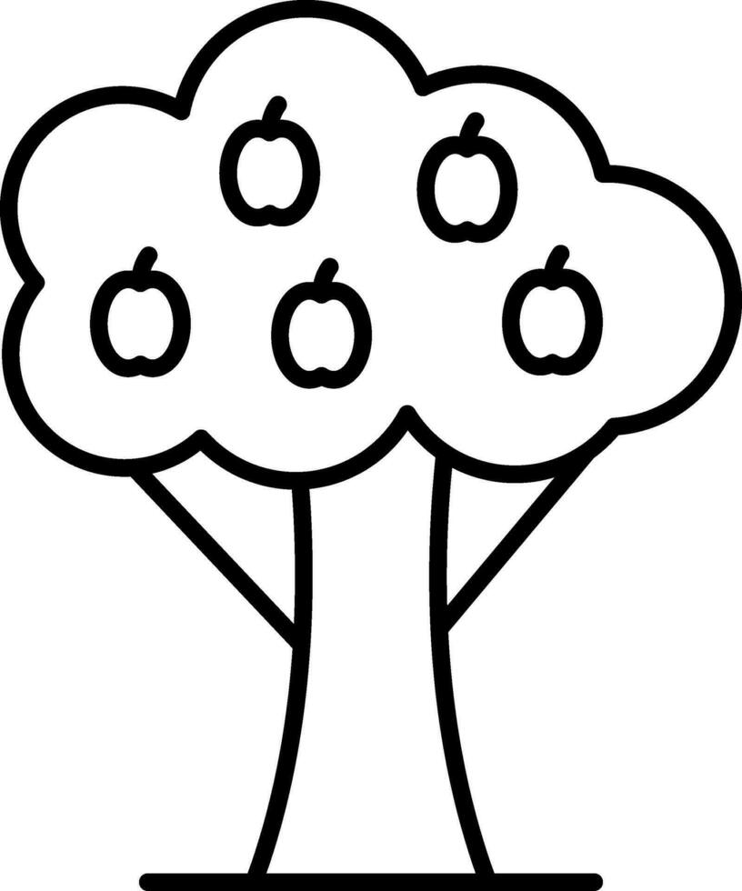 Fruit Tree Line Icon vector