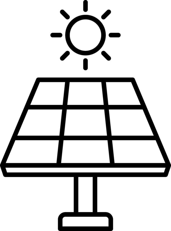 icono de línea de panel solar vector