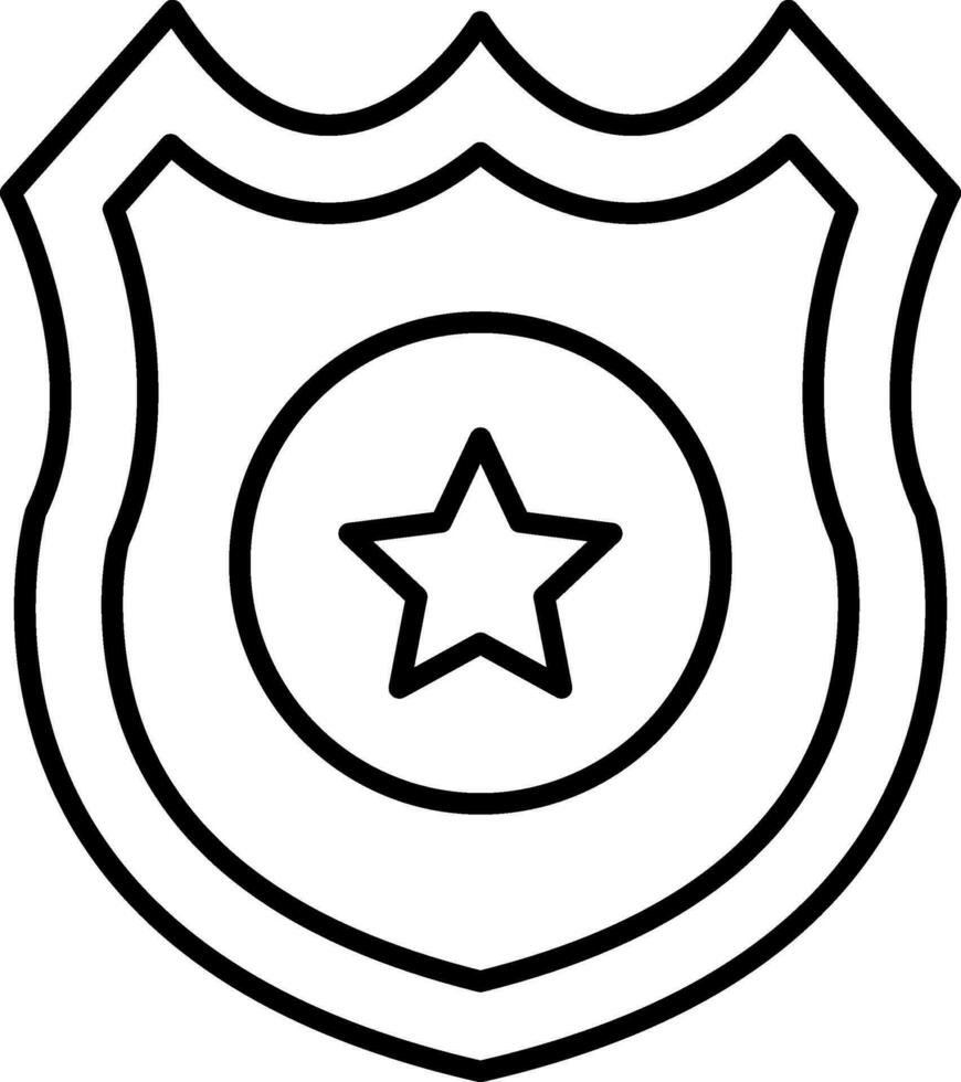 Police Badge Line Icon vector