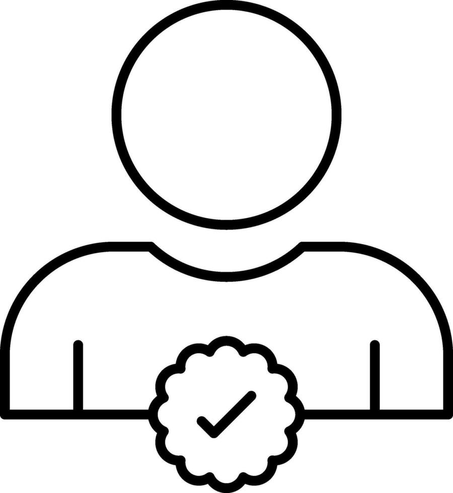 Verified User Line Icon vector
