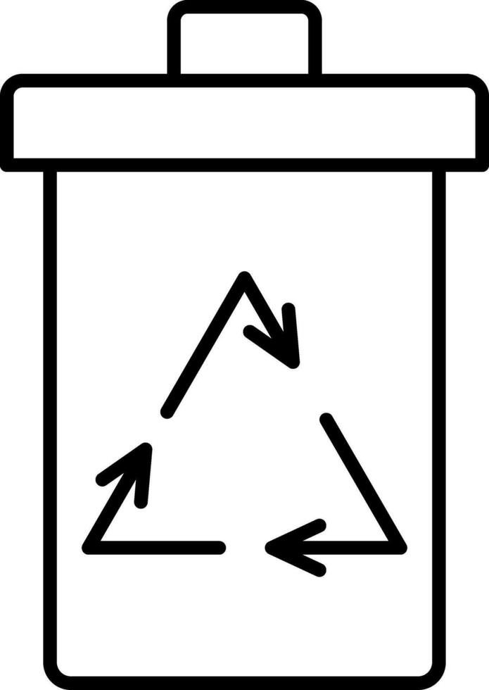 icono de línea de papelera de reciclaje vector