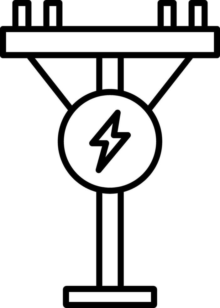 icono de línea de poste eléctrico vector