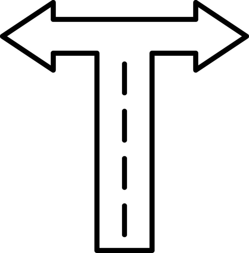 Crossroad Line Icon vector