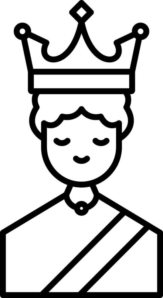 Queen Line Icon vector