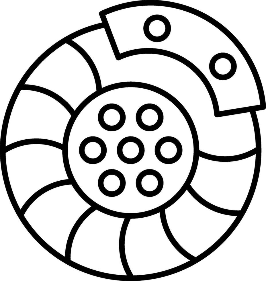 Brake Disk Line Icon vector