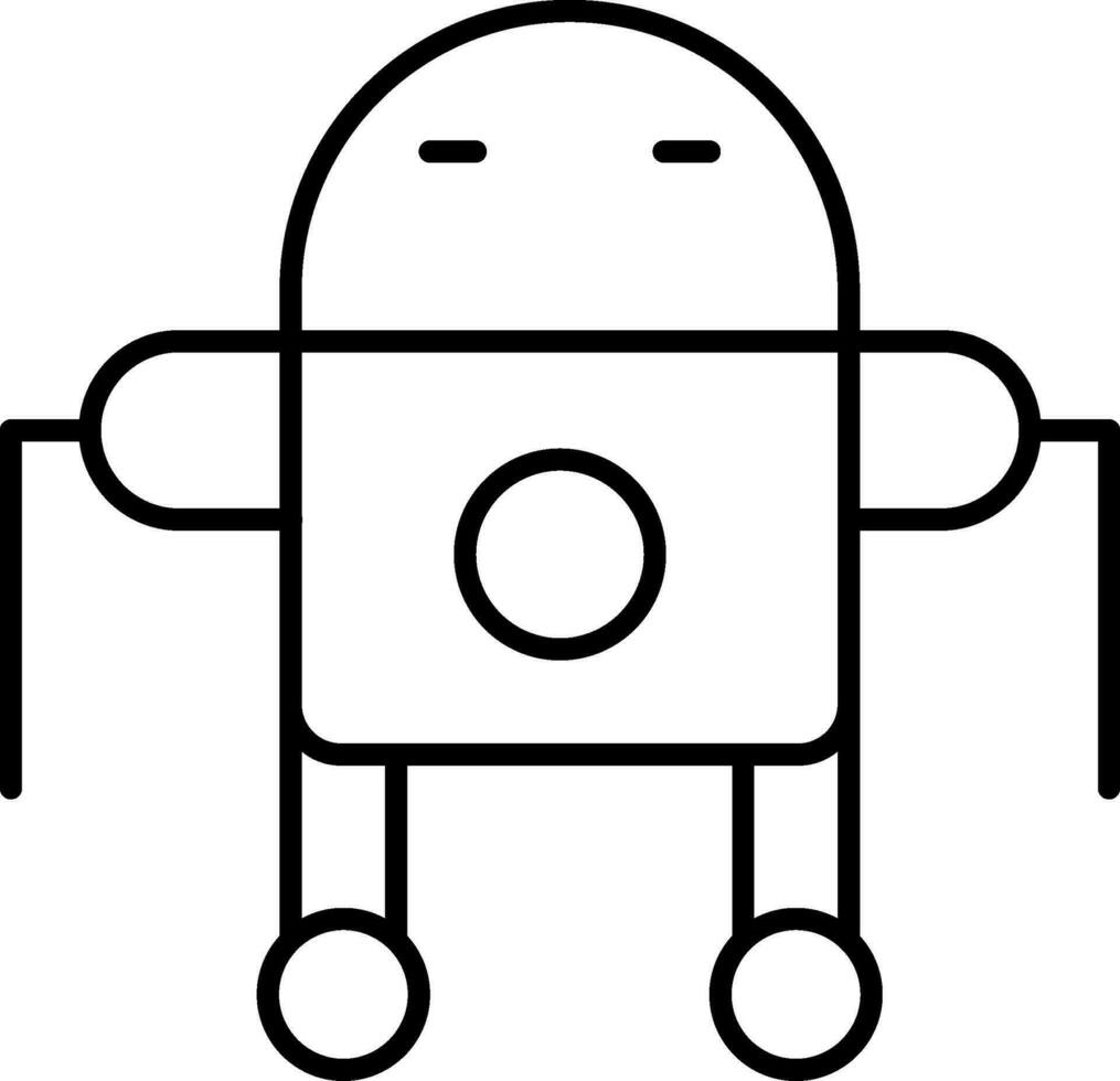 icono de línea de robot vector