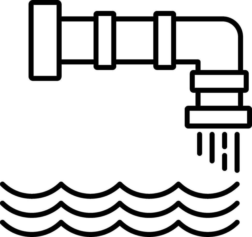 icono de línea de contaminación del agua vector