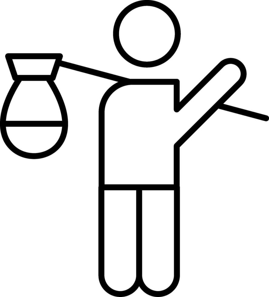 Refugee Line Icon vector