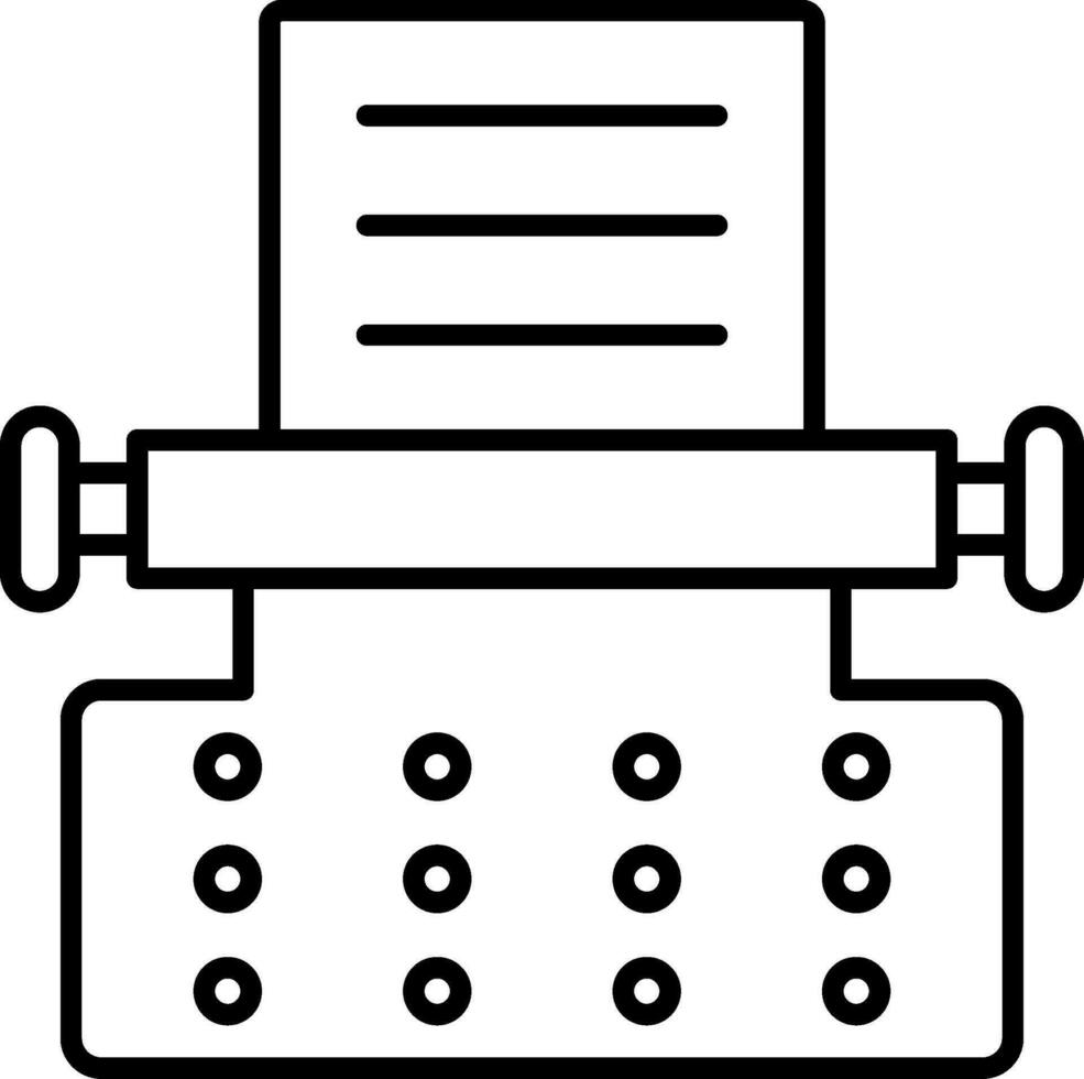 Typewriter Line Icon vector