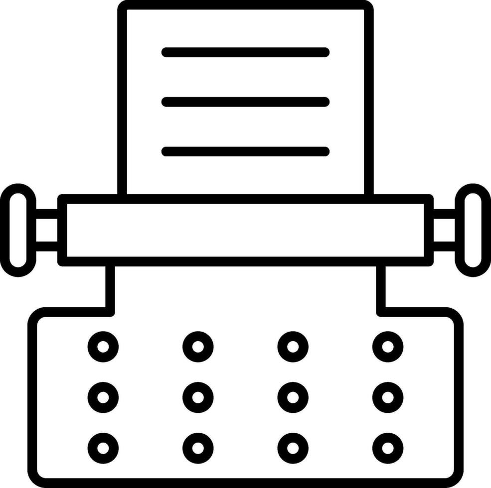 icono de línea de máquina de escribir vector