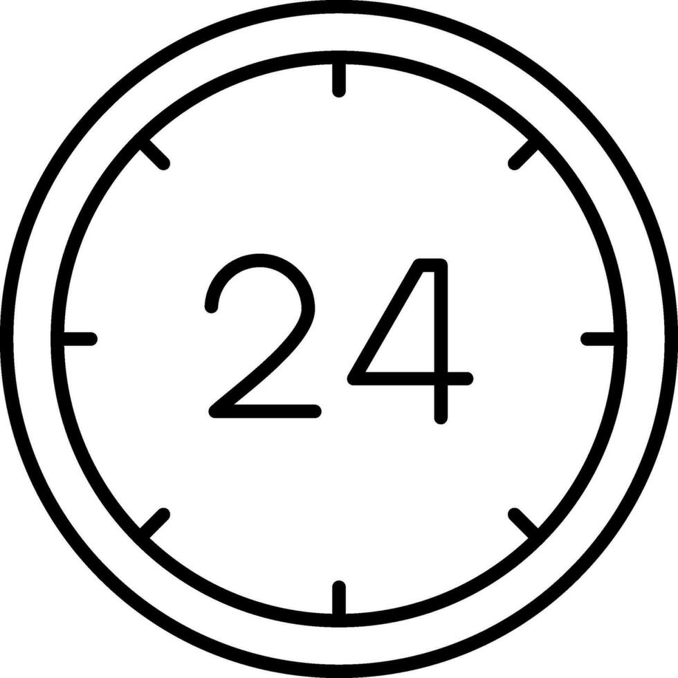 24 Hours Line Icon vector