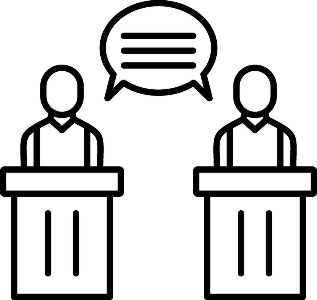 Debate Line Icon vector