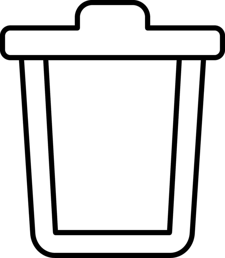 icono de línea de bote de basura vector