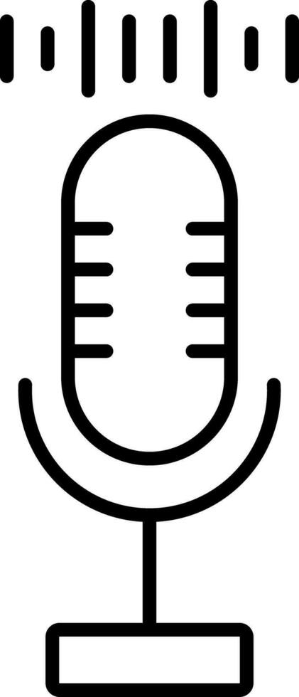 icono de línea de grabadora de audio vector