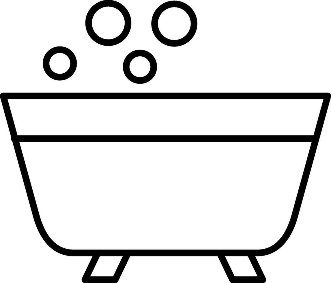 icono de línea de bañera vector