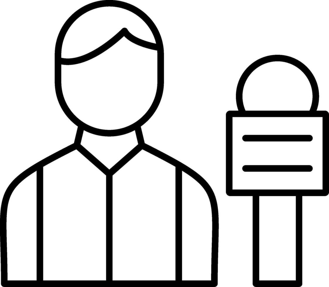 Reporter Line Icon vector
