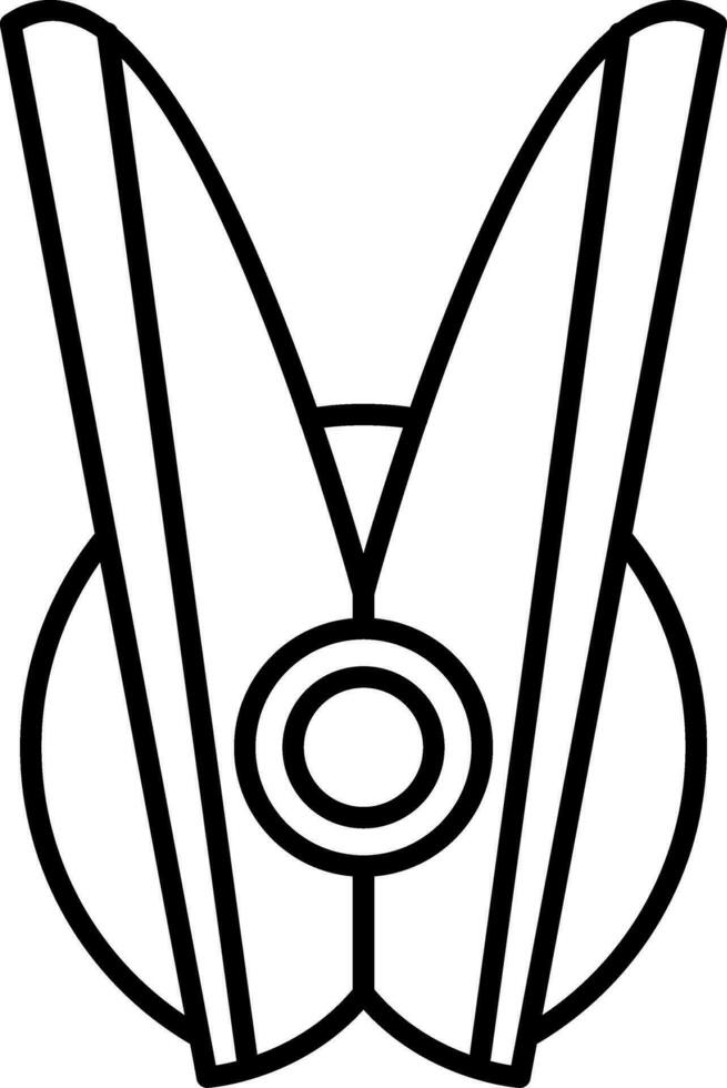 Clothespin Line Icon vector