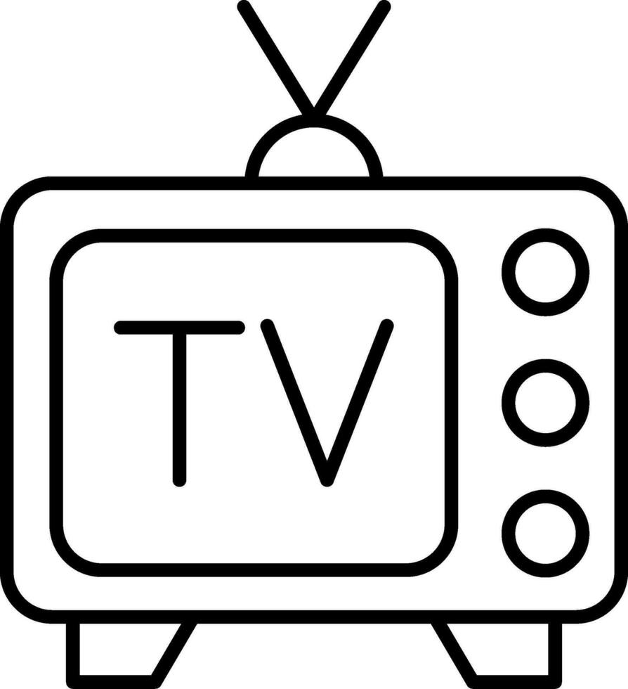 icono de línea de tv vector