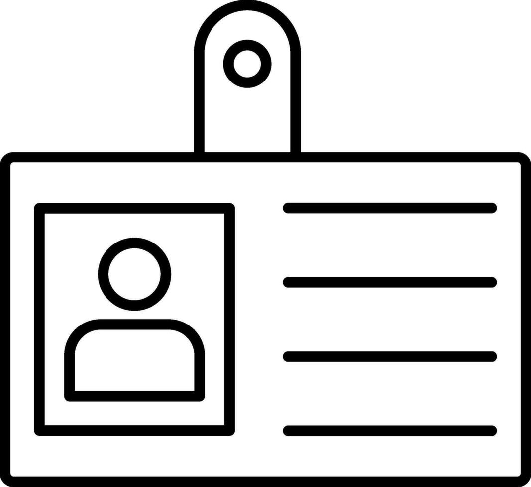 Id Card Line Icon vector