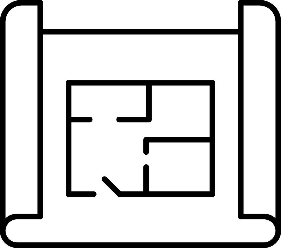 Blue Print Line Icon vector