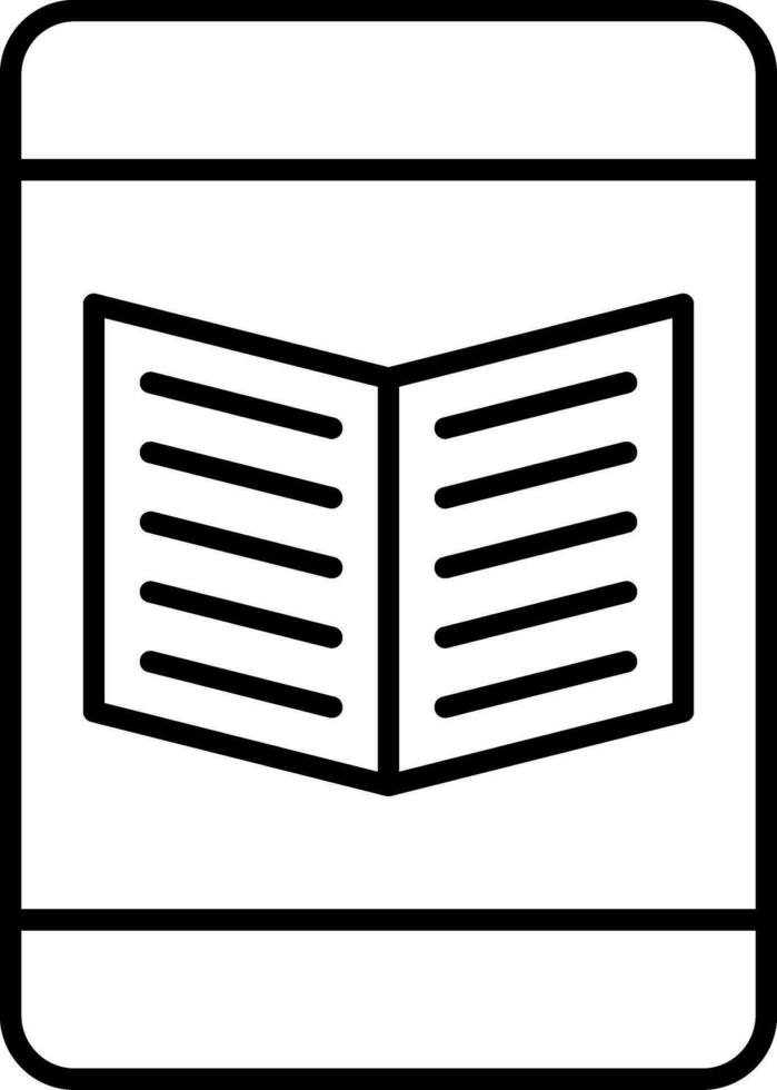 icono de línea de ebook vector