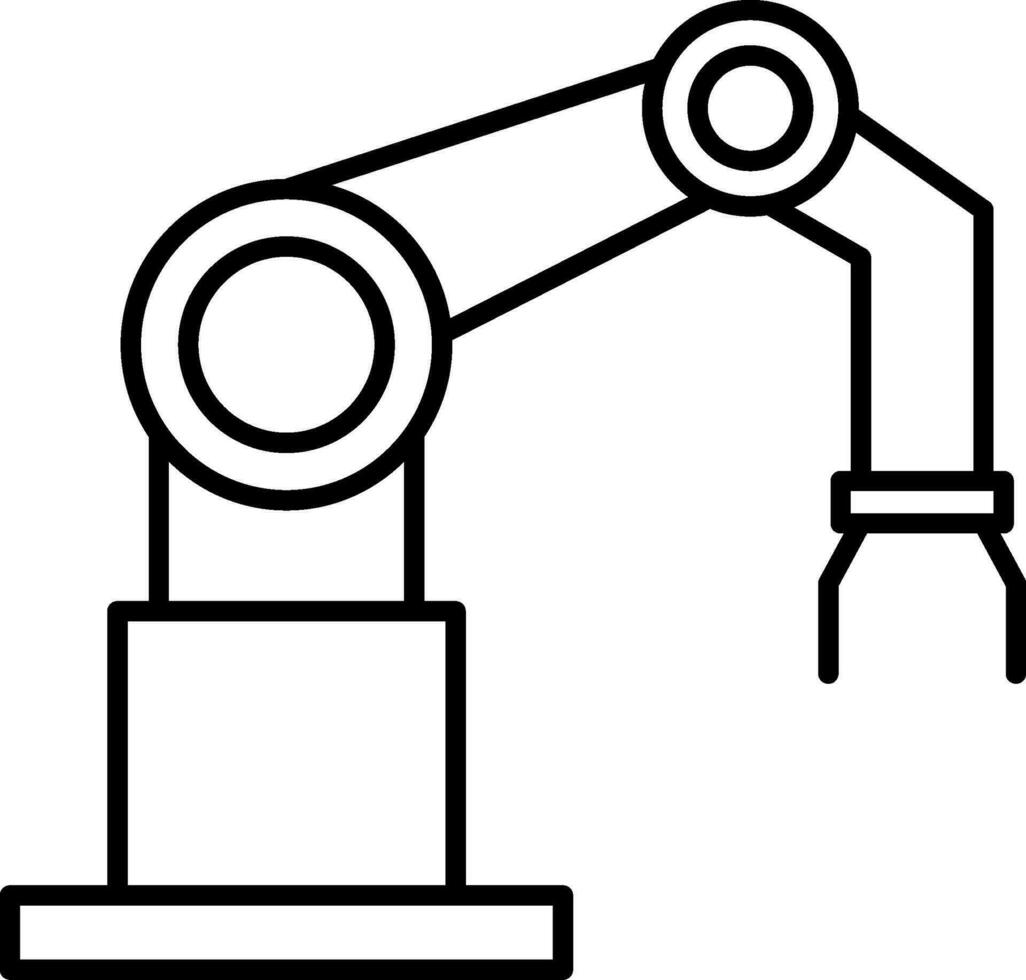 Robotic Arm Line Icon vector