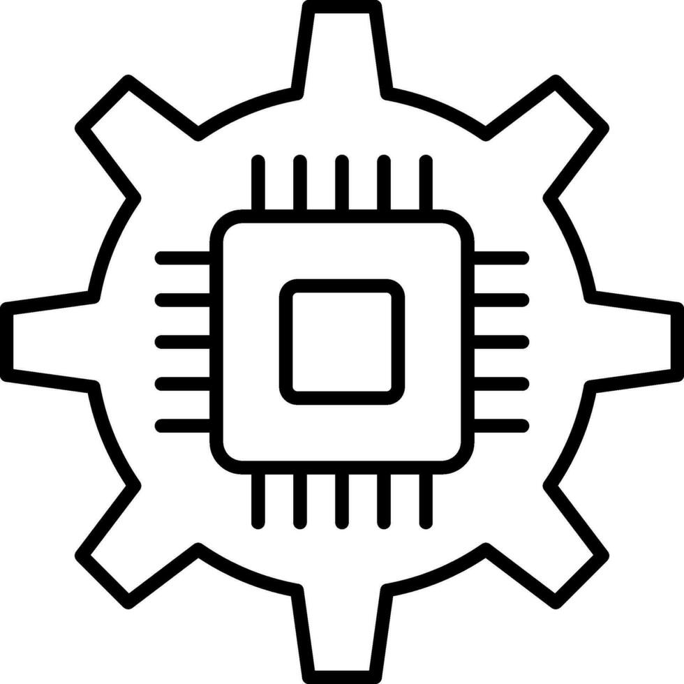 icono de línea de circuito vector