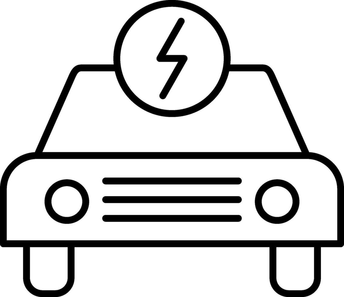 icono de línea de coche eléctrico vector