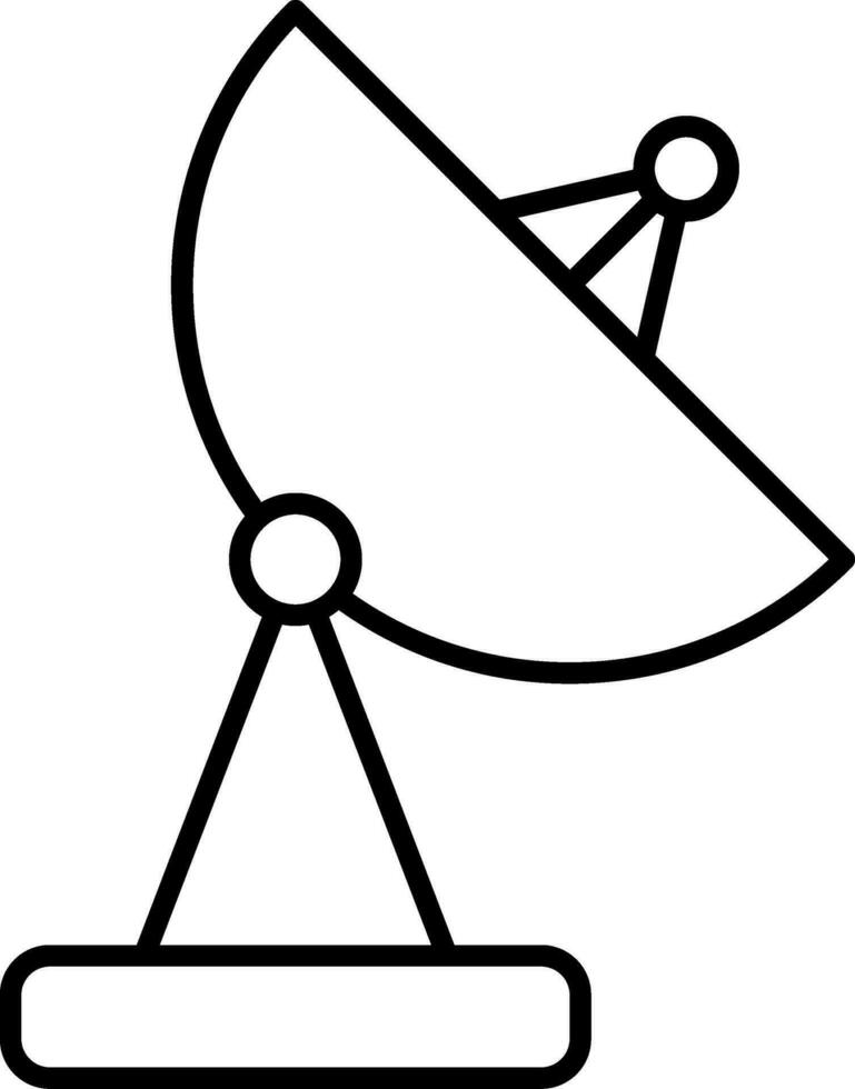 icono de línea de antena parabólica vector