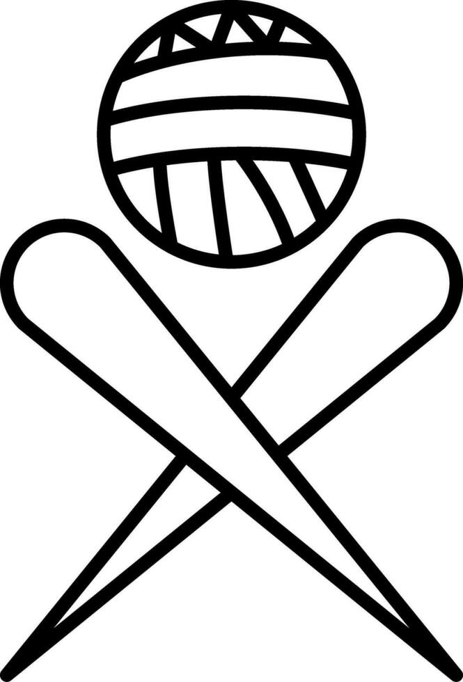 Knitting Needles Line Icon vector