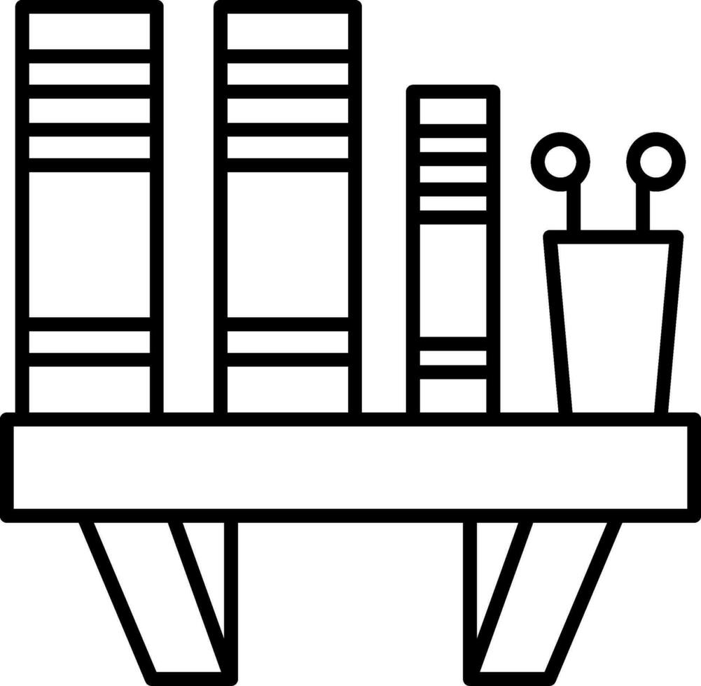 Book Shelf Line Icon vector