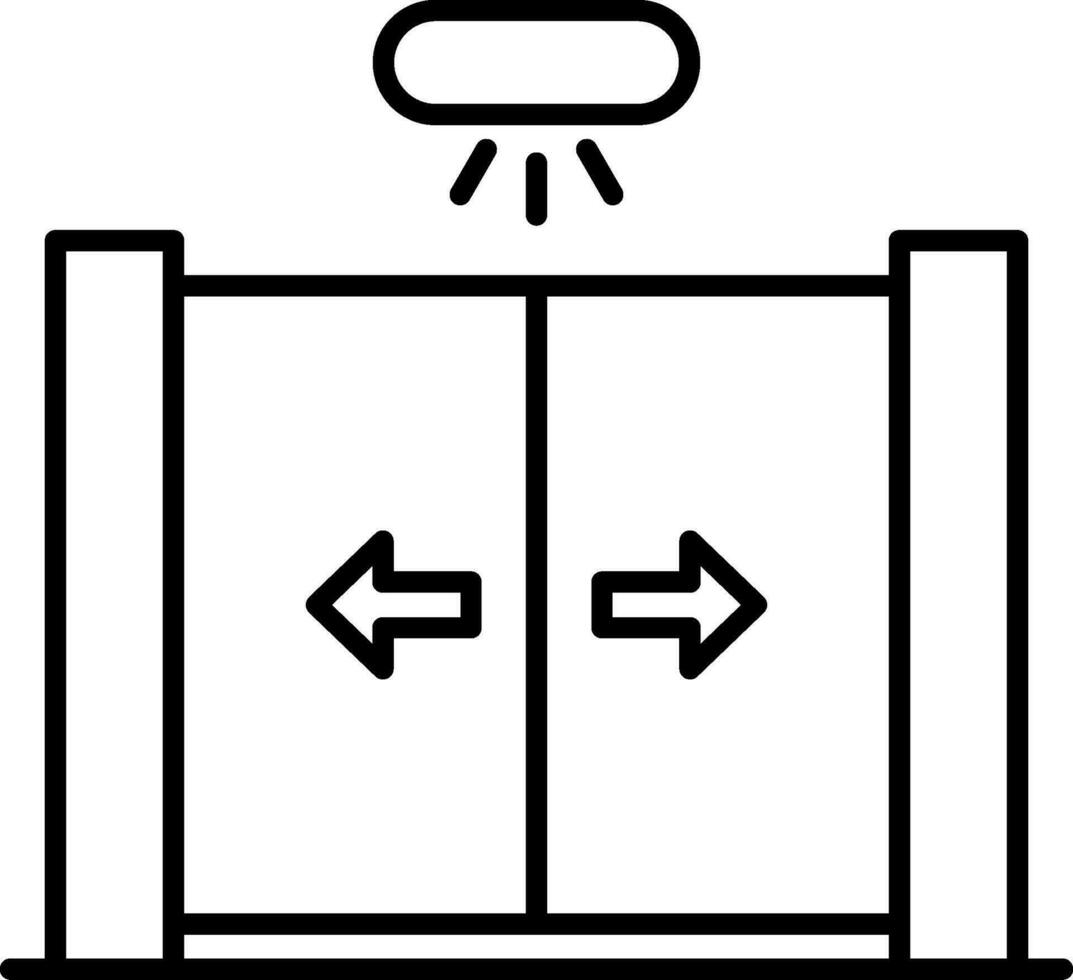 Sliding Door Line Icon vector