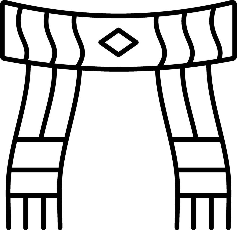 Scarf Line Icon vector