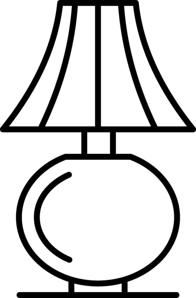 Table Lamp Line Icon vector