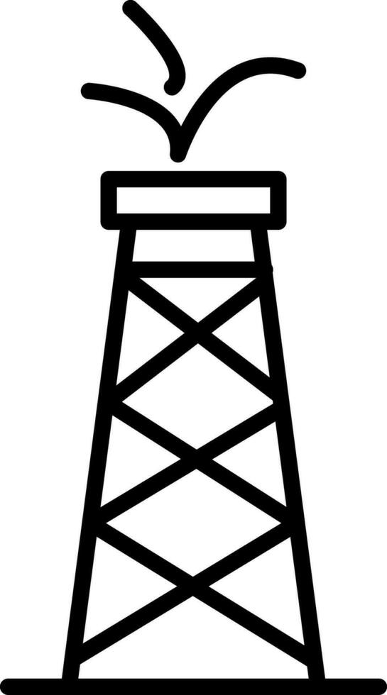 icono de línea de torre de petróleo vector