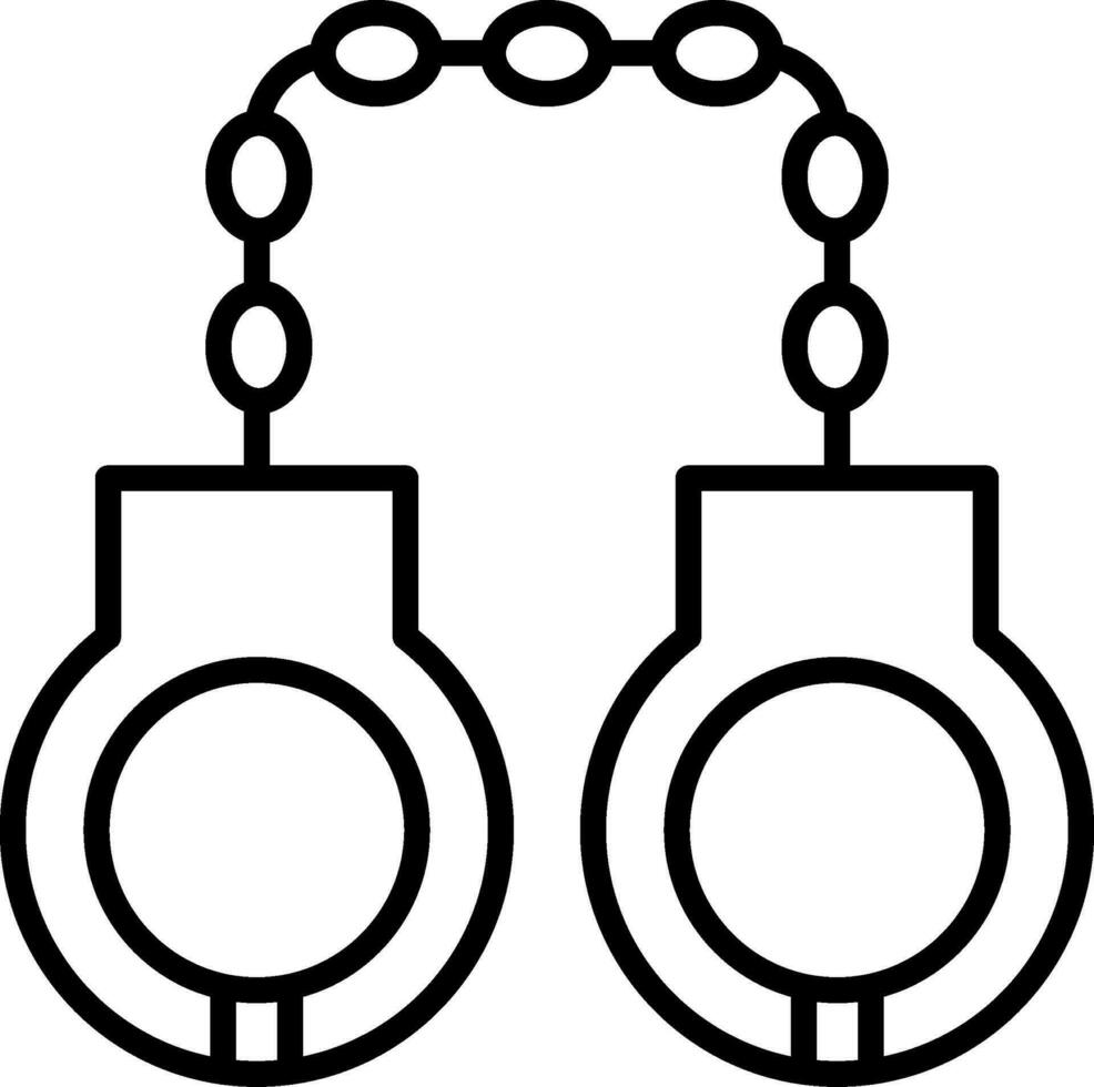Handcuffs Line Icon vector