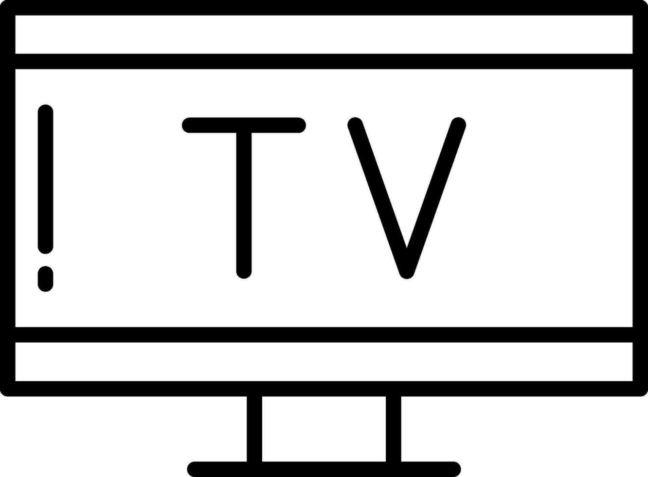 icono de línea de tv vector