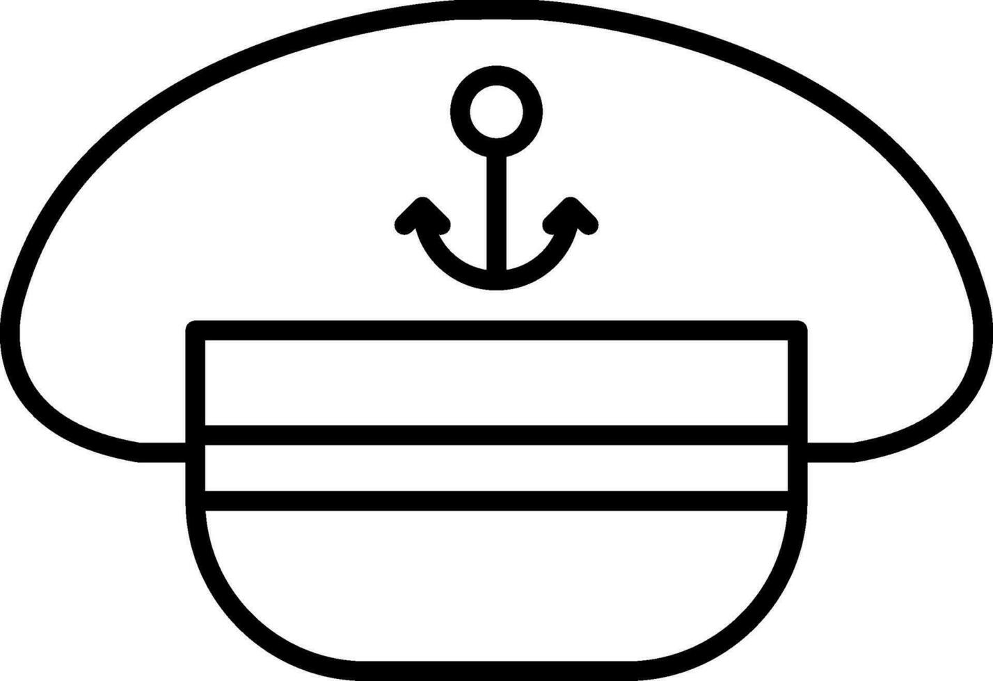 Captain Hat Line Icon vector