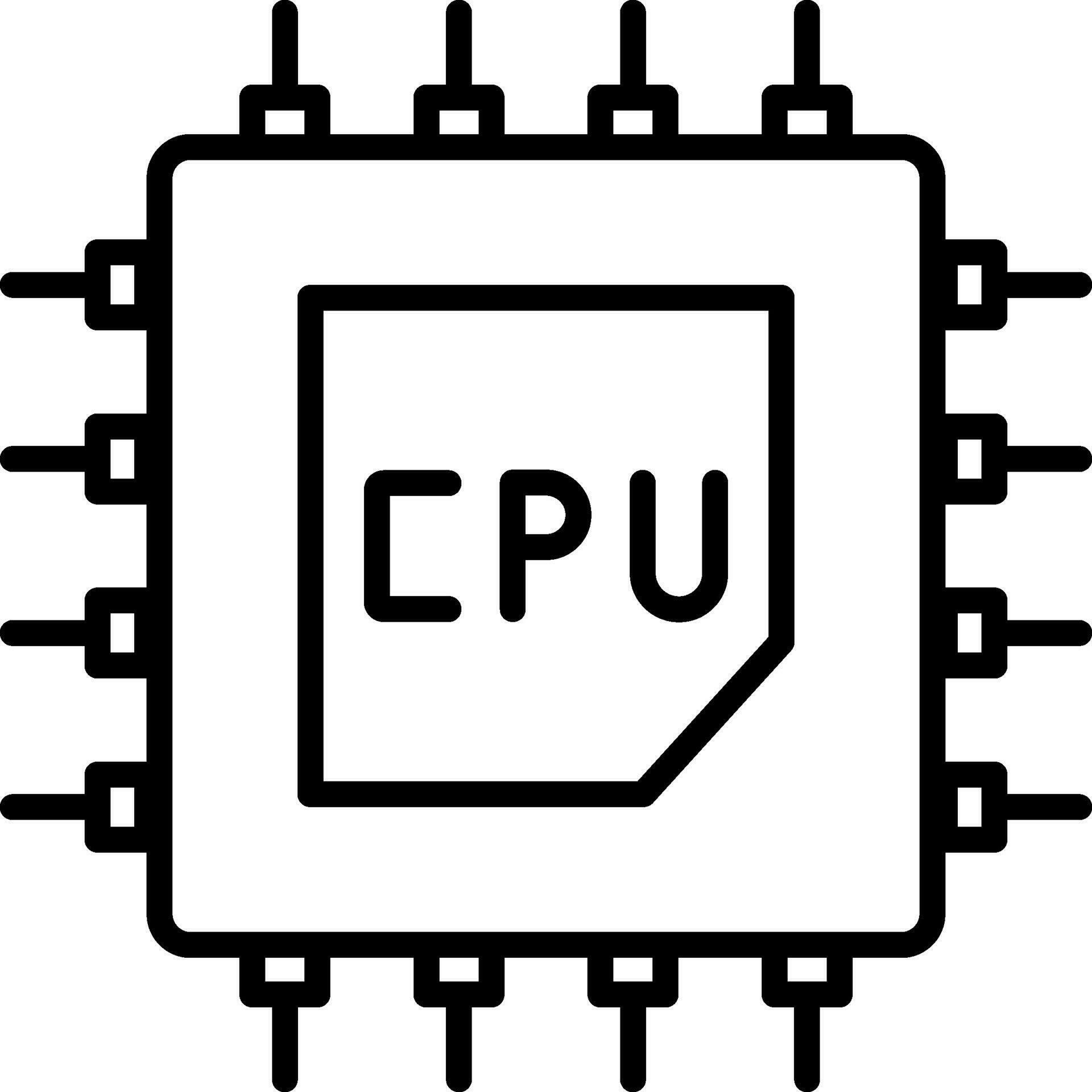 Processor Line Icon 36609741 Vector Art at Vecteezy